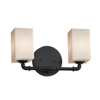 Fusion Two Light Bath Bar in Matte Black (102|FSN-8462-15-OPAL-MBLK)