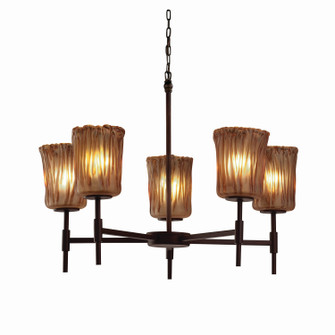 Veneto Luce Five Light Chandelier in Dark Bronze (102|GLA-8410-16-AMBR-DBRZ)