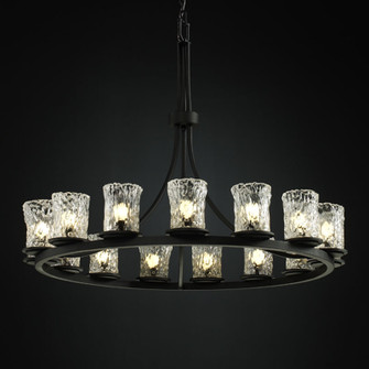 Veneto Luce LED Chandelier in Matte Black (102|GLA-8715-16-CLRT-MBLK-LED15-10500)