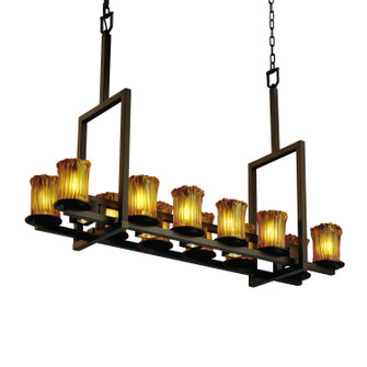 Veneto Luce LED Chandelier in Dark Bronze (102|GLA-8719-16-AMBR-DBRZ-LED12-8400)