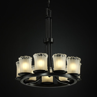 Veneto Luce Nine Light Chandelier in Dark Bronze (102|GLA-8766-16-WTFR-DBRZ)