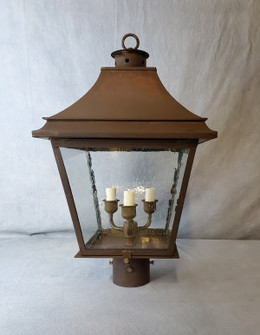 Forte Three Light Post Mount in Dark Brass (265|88312DBS)