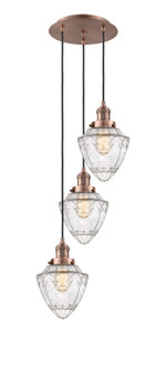 Franklin Restoration Three Light Pendant in Antique Copper (405|113F-3P-AC-G664-7)