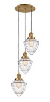 Franklin Restoration Three Light Pendant in Brushed Brass (405|113F-3P-BB-G664-7)