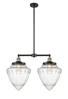 Franklin Restoration Two Light Island Pendant in Brushed Brass (405|209-BB-G664-12)