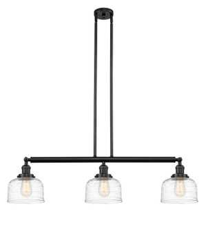 Franklin Restoration Three Light Island Pendant in Matte Black (405|213-BK-G713)