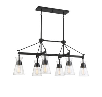 Lakewood Six Light Linear Chandelier in Matte Black (51|1-1833-6-89)