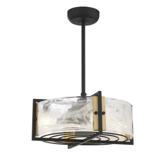 Hayward Four Light Fan D'lier in Matte Black with Warm Brass Accents (51|24-FD-1698-143)