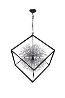 Starburst 20 Light Chandelier in Chrome & Black (401|1178P44-20-601)