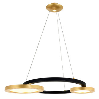 Deux Lunes LED Chandelier in Sun Gold & Black (401|1215P37-2-625)