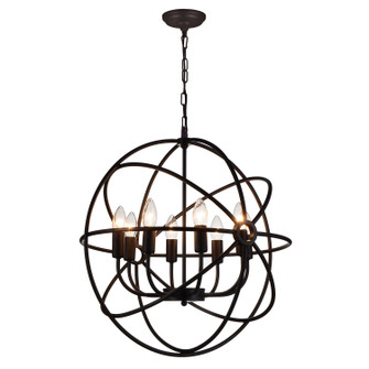 Arza Eight Light Chandelier in Brown (401|5464P22DB-8)