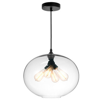 Glass Four Light Pendant in Black (401|5553P16-Clear)