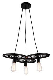 Ravi Three Light Chandelier in Black (401|9699P25-3-101)