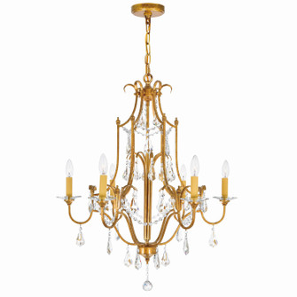 Electra Six Light Chandelier in Oxidized Bronze (401|9836P28-6-125)