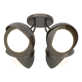 Brooklyn Four Light Semi-Flush Mount in Oil Rubbed Bronze (39|121376-SKT-14-20-GG0711)