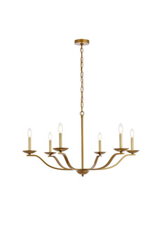 Trey Six Light Pendant in brass (173|LD641D36BR)