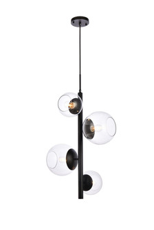 Wells Four Light Pendant in black (173|LD654D18BK) Wells Four Light Pendant in black (173|LD654D18BK)