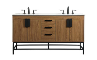 Eugene Double Bathroom Vanity in Walnut Brown (173|VF48860DWB)