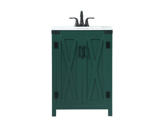 Grant Single Bathroom Vanity in Green (173|VF90224MGN)
