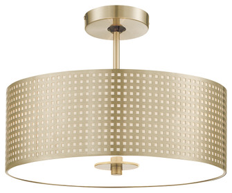 Grid Three Light Semi Flush Mount in Soft Brass (42|P5747-695)