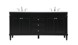 Bennett Double Bathroom Vanity in Black (173|VF31872DBK)