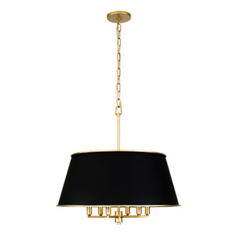 Coco Six Light Pendant in Matte Black/French Gold (137|364P06MBFG)