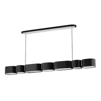 Opal Seven Light Linear in Soft Black/Stainless Steel (68|393-54-SBK/SS)