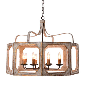 Nadia Eight Light Chandelier in Antique White And Gold (374|H8104-8)