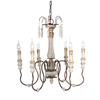 Luca Six Light Chandelier in Weathered Garden Patina (374|CHAN8056-6D)