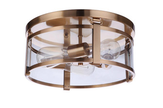 Elliot Three Light Flushmount in Satin Brass (46|55383-SB)