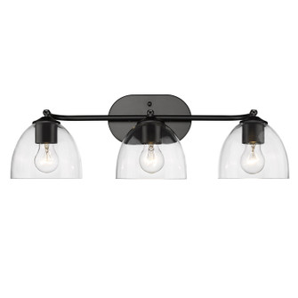 Roxie Three Light Semi-Flush Mount in Matte Black (62|6958-3SF BLK-BLK-CLR)