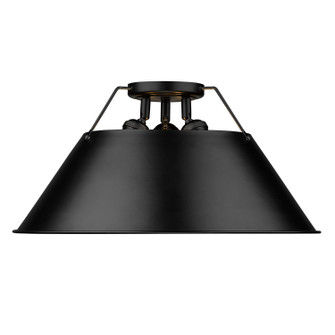 Orwell Three Light Flush Mount in Matte Black (62|3306-3FM BLK-BLK)