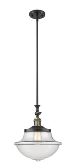 Oxford School House One Light Pendant in Black Antique Brass (405|206-BAB-G542CL)