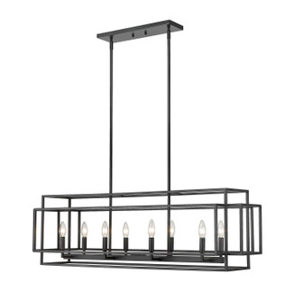 Titania Eight Light Linear Chandelier in Matte Black (224|454-44L-MB)