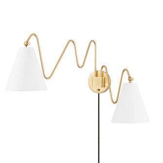 Onda Two Light Wall Sconce in Aged Brass (428|HL699102-AGB)