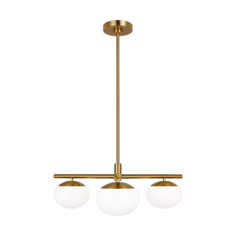 Lune Three Light Semi Flush Mount in Burnished Brass (454|EF1063BBS)