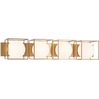 Squircle Four Light Wall Sconce in Aged Gold Brass (423|S03804AG)