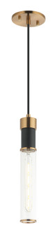 Tubo One Light Pendant in Matte Black + Aged Gold Brass (423|C61201MBAG)