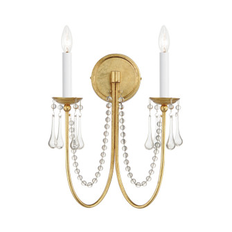 Plumette Two Light Wall Sconce in Gold Leaf (16|12161GL/CRY) Plumette Two Light Wall Sconce in Gold Leaf (16|12161GL/CRY)