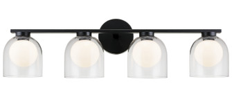 Derbishone Four Light Wall Sconce in Black (423|W60704BKCL)