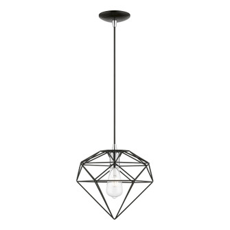 Knox One Light Pendant in Shiny Black w/Polished Chrome (107|49152-68)
