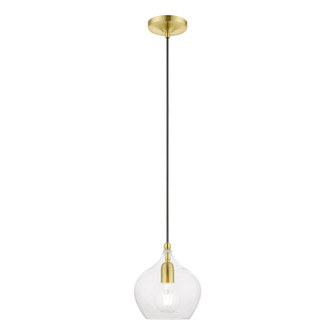 Aldrich One Light Pendant in Satin Brass w/Polished Brass (107|49088-12)