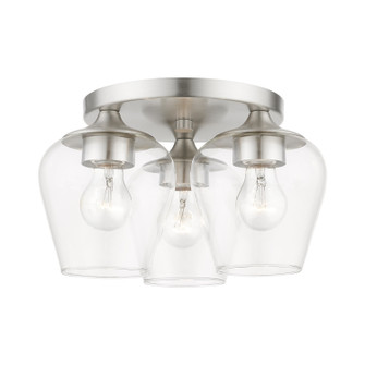 Willow Three Light Flush Mount in Brushed Nickel (107|46723-91)