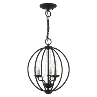 Arabella Three Light Convertible Mini Chandelier/ Semi-Flush in Black w/Brushed Nickel Finish Candles (107|40913-04)