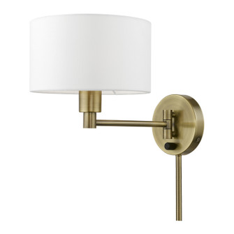 Swing Arm Wall Lamps One Light Swing Arm Wall Lamp in Antique Brass (107|40080-01)