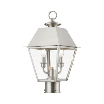 Wentworth Two Light Outdoor Post Top Lantern in Brushed Nickel (107|27216-91)