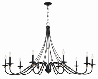 Westchester County Ten Light Chandelier in Sand Coal w/Skyline Gold Leaf (7|1038-677)