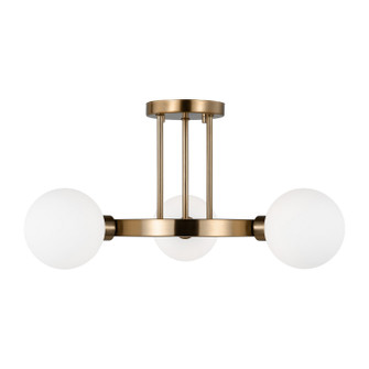 Clybourn Three Light Semi-Flush Mount in Satin Brass (454|7761603-848) Clybourn Three Light Semi-Flush Mount in Satin Brass (454|7761603-848)