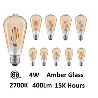 Bulbs Light Bulb in Amber (401|ST19K2700W4-10)