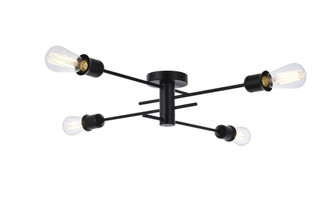 Xavier Four Light Flush Mount in Black (173|LD7050F26BK)